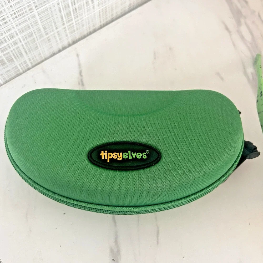 Tipsy Elves Psychic‎ Pathway Sunglasses Green Rainbow Iridescent Sport BxRR